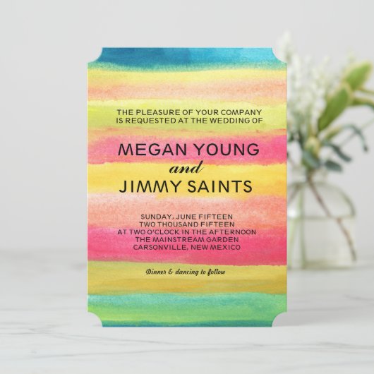 Wasserfarbe Einladung (Stehend Vorderseite)