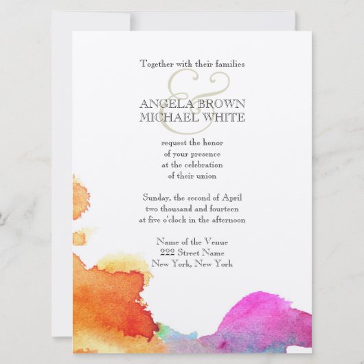 Wasserfarbe Einladung (Rückseite)