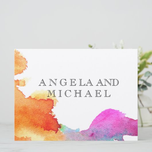 Wasserfarbe Einladung (Stehend Vorderseite)