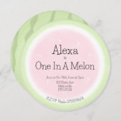 Wasserfarbe eins im Melon Wassermelone 1. Geburtst Einladung (Vorne/Hinten)