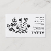 Wasserfarbe Einzigartig Moderne botanische Blumenp Visitenkarte (Rückseite)