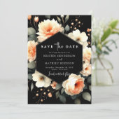 Wasserfarbe Einzigartige Peach Hochzeit Save The Date (Stehend Vorderseite)