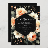 Wasserfarbe Einzigartige Peach Hochzeit Save The Date (Vorne/Hinten)