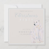 Wasserfarbe Eisbär Jahrgang Weihnachtsfeiertag Par Einladung (Vorderseite)