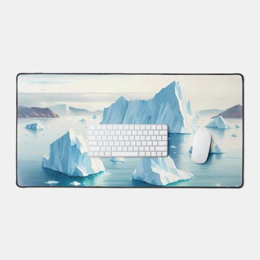 Wasserfarbe Eisberge Schreibtischunterlage (Tastatur & Maus)