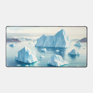 Wasserfarbe Eisberge Schreibtischunterlage