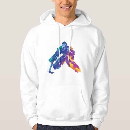 Wasserfarbe Eishockey Goalie Hoodie (Vorderseite)