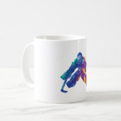Wasserfarbe Eishockey Goalie Kaffeetasse (Vorderseite Links)