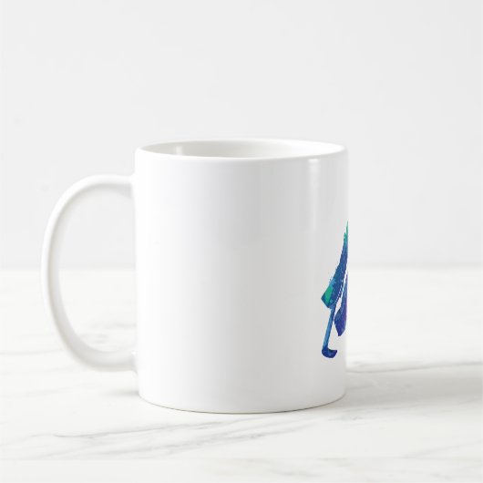 Wasserfarbe Eishockey Goalie Kaffeetasse (Links)