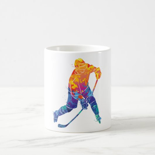 Wasserfarbe Eishockey Kaffeetasse (Mittel)