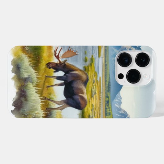 Wasserfarbe Elche AI Art Phone Case iPhone Hülle (Rückseite (Horizontal))