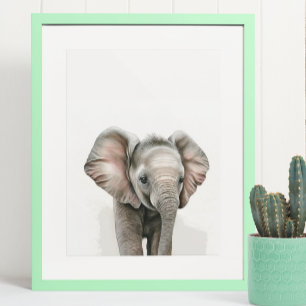 Wasserfarbe Elefant Baby Kinderzimmer Dschungel Sa Poster