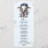 Wasserfarbe Elefant nautisches Thema Menükarte (Vorderseite)