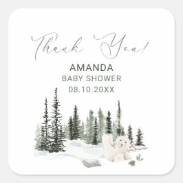 Wasserfarbe Eleganbaby Es ist kalt außerhalb von B Quadratischer Aufkleber