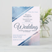 *~* Wasserfarbe Elegant Abstrakt AR17 Hochzeit Einladung (Stehend Vorderseite)