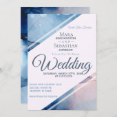 *~* Wasserfarbe Elegant Abstrakt AR17 Hochzeit Einladung (Vorne/Hinten)