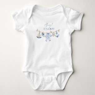 Wasserfarbe Elegant Ahoy es ist eine Baby-Dusche Baby Strampler