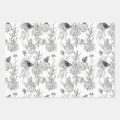 Wasserfarbe Elegant Blütengrau Hydrangea Geschenkpapier Set (Vorderseite 3)