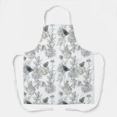 Wasserfarbe Elegant Blütengrau Hydrangea Schürze (Vorderseite)