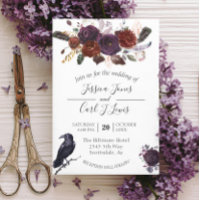 Wasserfarbe Elegant Halloween Blumenkrustenplum in