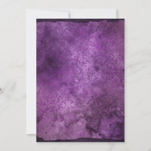 Wasserfarbe Elegant Halloween Floral Boho Lila Einladung (Rückseite)