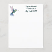 Wasserfarbe Elegant Hummingbird Monogram Personal (Vorderseite)