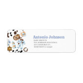 Wasserfarbe Elegant Little CowbReturn-Adressetiket (Vorne)