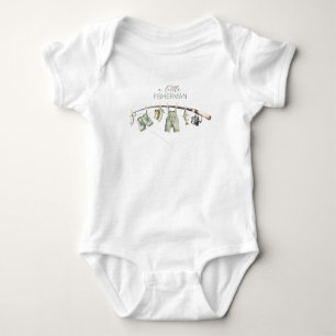 Wasserfarbe Elegant Little Fisherman Baby Shower Strampler