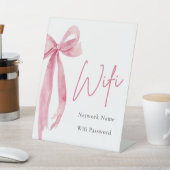 Wasserfarbe Elegant Modernes Rosa Rosa Bow Wifi-Ze Sockelschild (In SItu)