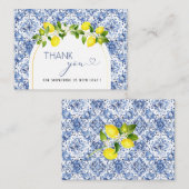 Wasserfarbe ElegantCitrus Lemon Babydusche Dank Mitteilungskarte (Vorne/Hinten)