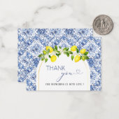 Wasserfarbe ElegantCitrus Lemon Babydusche Dank Mitteilungskarte (Vorderseite/Rückseite Beispiel)