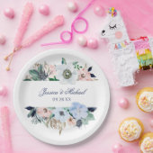 Wasserfarbe Elegante Anemone Bläserrahmen Hochzeit Pappteller (Party)