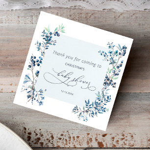 Wasserfarbe Elegante Blueberries Babydusche Napkin Serviette