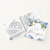 Wasserfarbe Elegante Blueberries Rezept Notizblock (Innenseite)