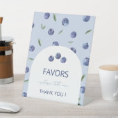 Wasserfarbe Elegante Blueberry Babydusche bevorzug Sockelschild (In SItu)