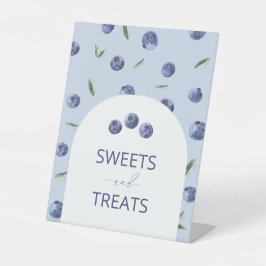 Wasserfarbe Elegante Blueberry Babydusche Süßigkei Sockelschild