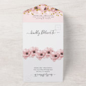 Wasserfarbe Elegante Blume Hochzeit All In One Einladung (Außenbereich)