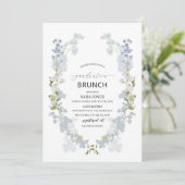 Wasserfarbe Elegante Blumen Abschluss Brunch Einladung (Stehend Vorderseite)