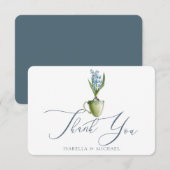 Wasserfarbe Elegante Blumenhochzeit Vielen Dank Dankeskarte (Vorne/Hinten)