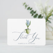 Wasserfarbe Elegante Blumenhochzeit Vielen Dank Dankeskarte (Stehend Vorderseite)