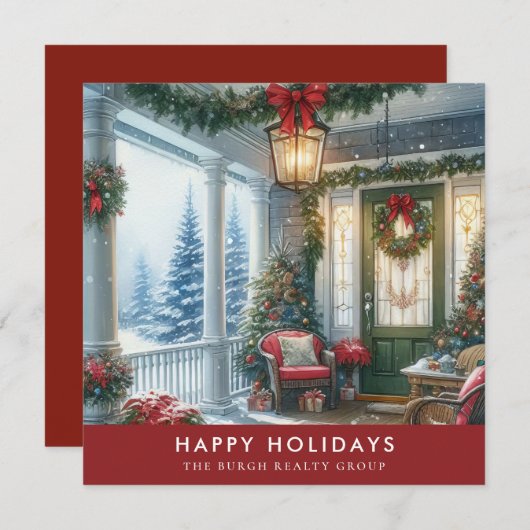 Wasserfarbe Elegante Botanische Weihnachten (Vorne/Hinten)