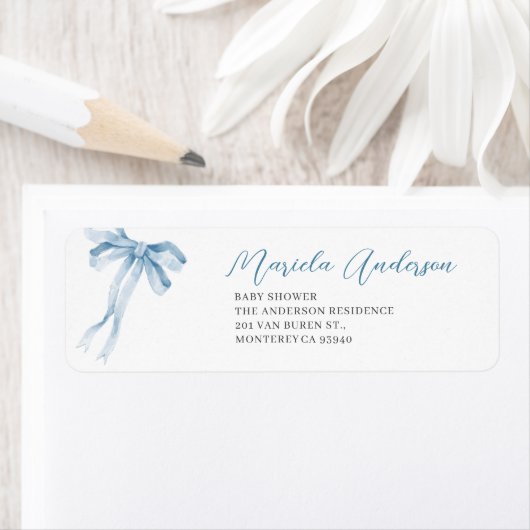 Wasserfarbe Elegante Bow Ribbon Babydusche (Insitu)