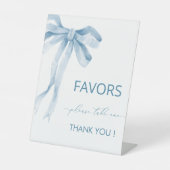 Wasserfarbe Elegante Bow Ribbon Babydusche bevorzu Sockelschild (Vorderseite)