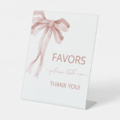 Wasserfarbe Elegante Bow Ribbon Babydusche bevorzu Sockelschild (Vorderseite)