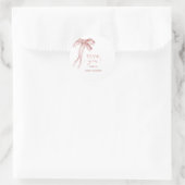 Wasserfarbe Elegante Bow Ribbon BabyduscheSticker Runder Aufkleber (Tasche)