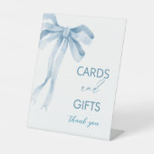 Wasserfarbe Elegante Bow Ribbon Babyduschkarten a Sockelschild (Vorderseite)