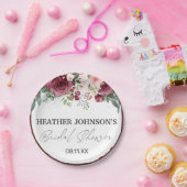 Wasserfarbe Elegante Burgund Brautparty Pappteller (Party)