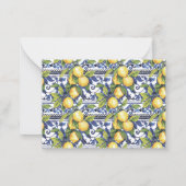 Wasserfarbe Elegante Citrus Lemon Babydusche Dank Mitteilungskarte (Rückseite)