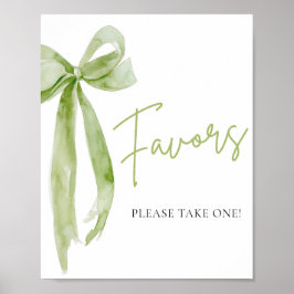 Wasserfarbe Elegante Coquette Grüne Flagge Zeichen Poster