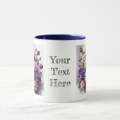 Wasserfarbe Elegante Dark Violet Rose Blume Tasse (Zentrum)
